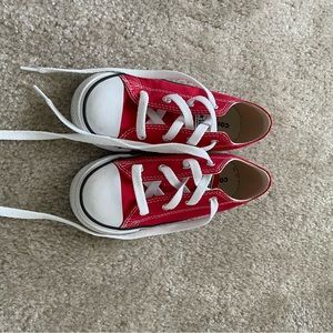 Boys Converse shoes- size 9 little boys.  Color red.  Like new…worn once.